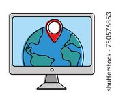 desktop computer with planet