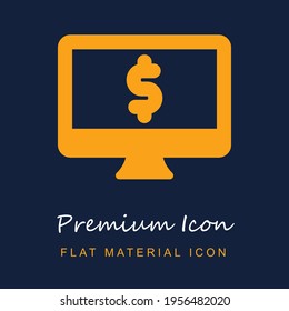 Desktop Computer premium material ui ux isolated vector icon in navy blue and orange colors