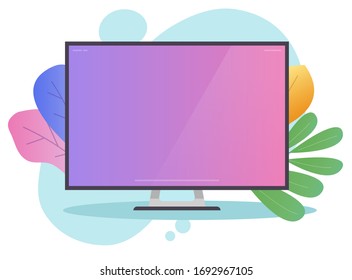 Desktop computer screen colorful blank empty for copy space text presentation or modern pc color monitor on trendy background clipart design