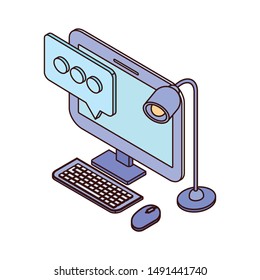 desktop computer screen with email notifications