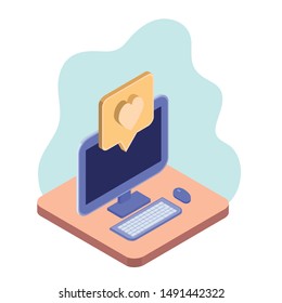 desktop computer screen with email notifications