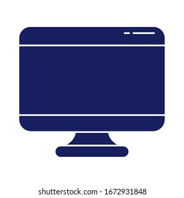 Desktop-Computerbildschirm, Silhouette-Vektorillustration-Design