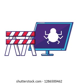 desktop computer with security fence