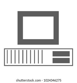 Desktop Computer Silhouette Icon Vector Illustration isolated on white