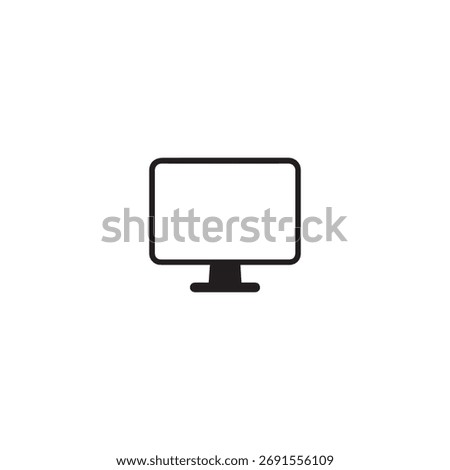 Desktop Computer Silhouette – Technology and PC Icon Illustration