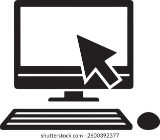 desktop computer silhouette vector icon