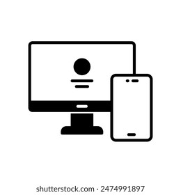 Desktop computer and smartphone device icons
