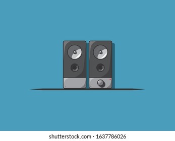 Desktop computer speakers vector art