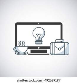 desktop computer technology icon vector illustration design