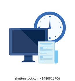 desktop computer with time clock