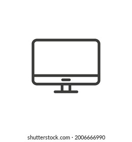 Equipo de escritorio o icono de TV con fondo blanco
