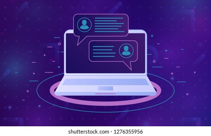 Desktop computer with unlocked password bubble notification. Cloud file storage. concept of security, personal access, user authorization, login form icon, internet protection.