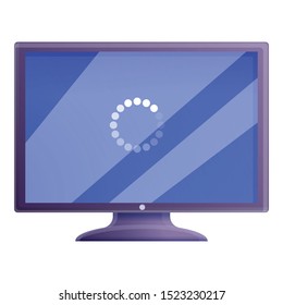 Desktop computer update icon. Cartoon of desktop computer update vector icon for web design isolated on white background