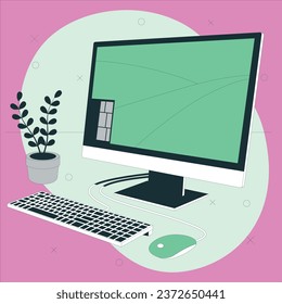 desktop computer vconcept vector design illustration