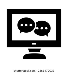 Desktop Computer Vector Glyph Icon For Personal And Commercial Use.
