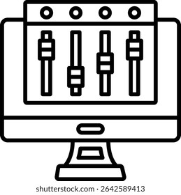 Desktop computer vector icon. Can be used for printing, mobile and web applications.
