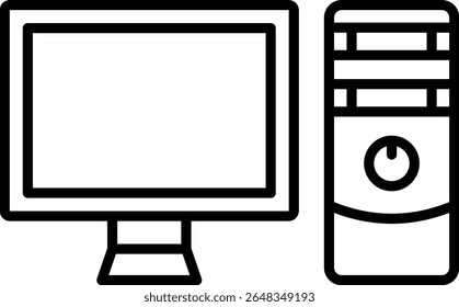Desktop computer vector icon. Can be used for printing, mobile and web applications.