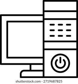 Vektorsymbol des Desktop-Computers. Kann für Druck-, Mobil- und Web-Anwendungen verwendet werden.