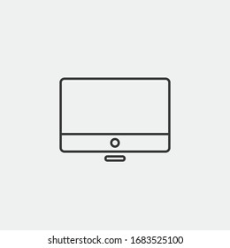 desktop computer vector icon work space for business and research graphic design icon