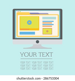 Desktop computer vector illustration