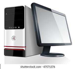 Desktop computer. Vector Illustration