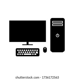 Desktop computer vector. illustration working space. vector illustration