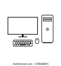 Desktop Computer Vector Illustration Working Space Stock Vector ...