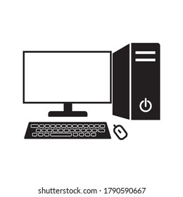 Desktop computer vector. illustration working space. vector illustration on white background
