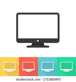 Desktop computer web icon. Colored set vector illustration 