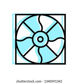 Desktop cooling fan icon - Computer cooling fan sign