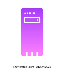 Desktop CPU Glyph Gradient Icon Design