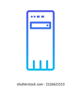 Desktop CPU Line Gradient Icon Design