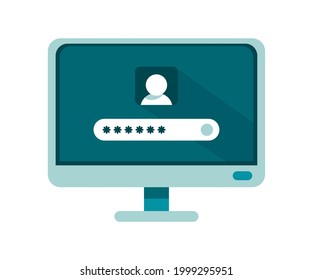 desktop cyber security isolated icon
