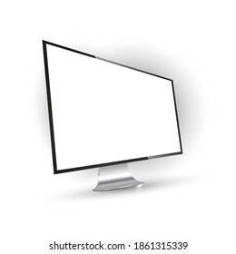 Pantalla de escritorio en perspectiva. ilustración vectorial. Vista de perspectiva en el equipo