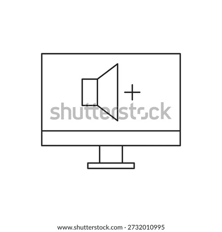 Desktop display showing plus sound symbol for audio