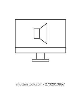 Desktop display showing speaker symbol for sound and music