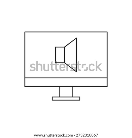 Desktop display showing speaker symbol for sound and music