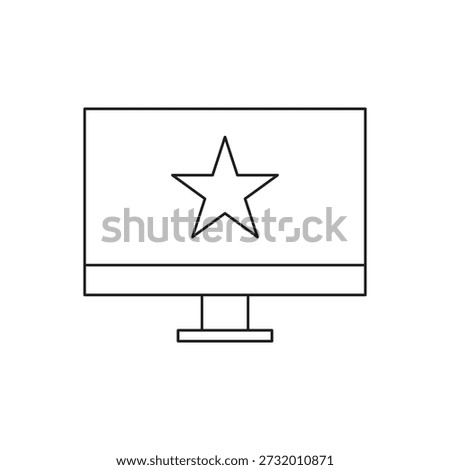 Desktop display showing star symbol for rating and bookmarking