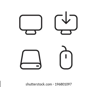 Desktop Drive Mouse Outline Icon Symbol