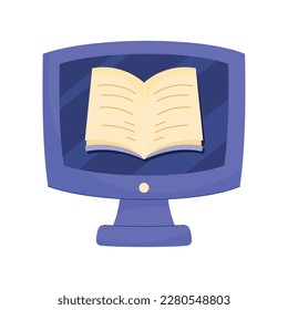 desktop with ebook technology icon