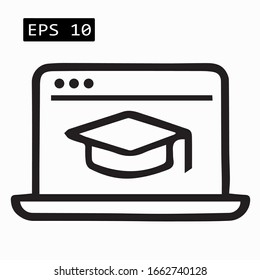 Desktop Education Web Icon Vector Illustration Logo Template