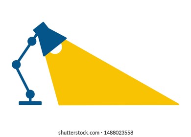 Desktop electric table office lamp. Silhouette lamp, electrical bulb. Vector illustration flat design Isolated on white background