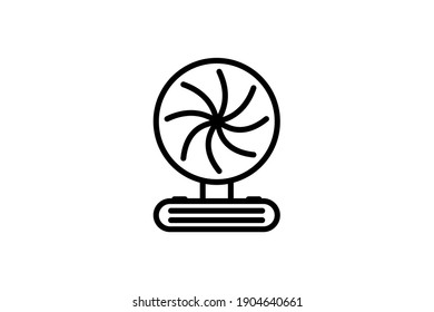 Icono del ventilador del escritorio. Signo lineal vectorial, símbolo, logotipo de ventilador de escritorio para concepto móvil y diseño web. Icono para el sitio web de la tienda de electrodomésticos, gadgets y electrónica.