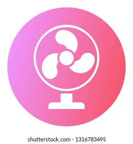 Desktop fan silhouette vector icon on color gradient background
