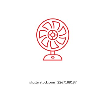 Desktop fan vector image. Fan thick line icon vector image. Table fan ventilator vector image. 