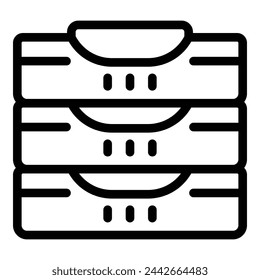 Desktop file holder icon outline vector. Office organizer supply. Workplace desk accessory