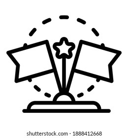 Desktop flags icon. Outline desktop flags vector icon for web design isolated on white background