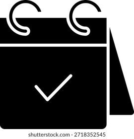 Calendario de escritorio con icono de marca de verificación