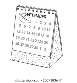 Desktop-Flipkalender geöffnet bis September