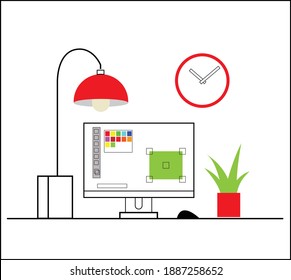 desktop and the friends of a vector art worker